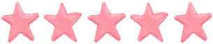 Five pink stars arranged in a horizontal row, representing a five-star rating.