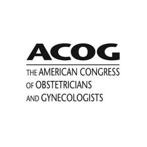 Logo for ACOG, The American Congress of Obstetricians and Gynecologists, in bold black letters on a white background.